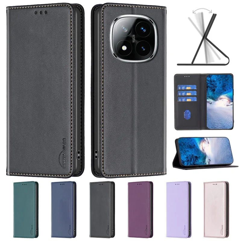 

For Xiaomi Poco X7 Case Luxury Leather Magnetic Flip Wallet Phone Case on For Xiaomi Poco X7 Case PocoX7 X7 Pro Card Cover Funda