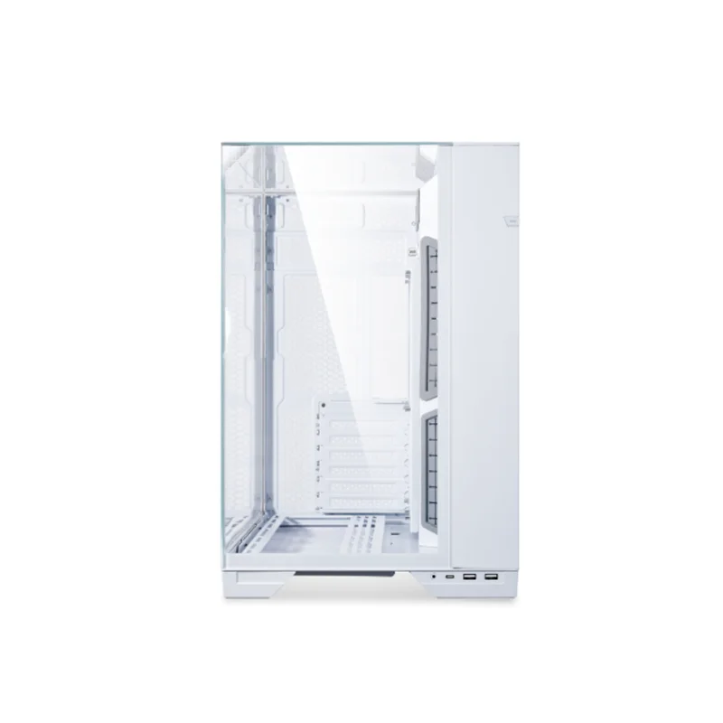 Neues Full Tower-Computergehäuse LIAN LI O11 VISION Schwarz-Weiß-Silbergehäuse Full Tower Gaming-PC-Gehäuse