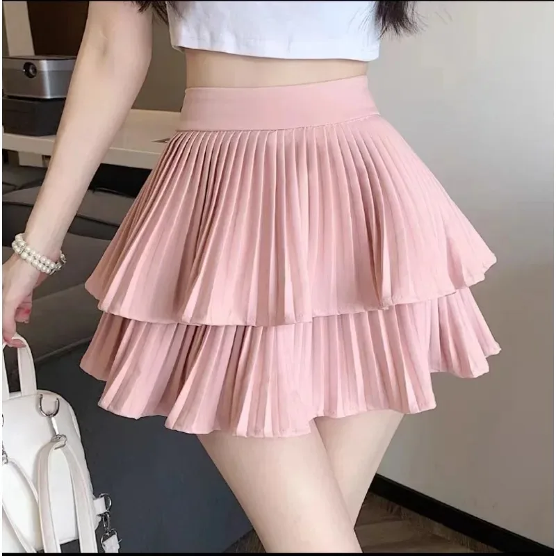 A-linie Weiß Rosa Spitze Kuchen Mini Rock Ballett Stil Mesh Ballkleid Kurzes Kleid Frauen Koreanische Süße Y2K Casual Kleidung