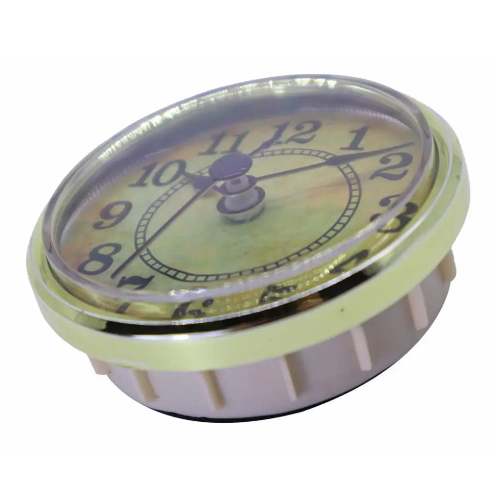 Gold Trim Quartz Clock Insert Skeleton Style PVC Face Quartz Clockwork for Handcrafted Clock Making