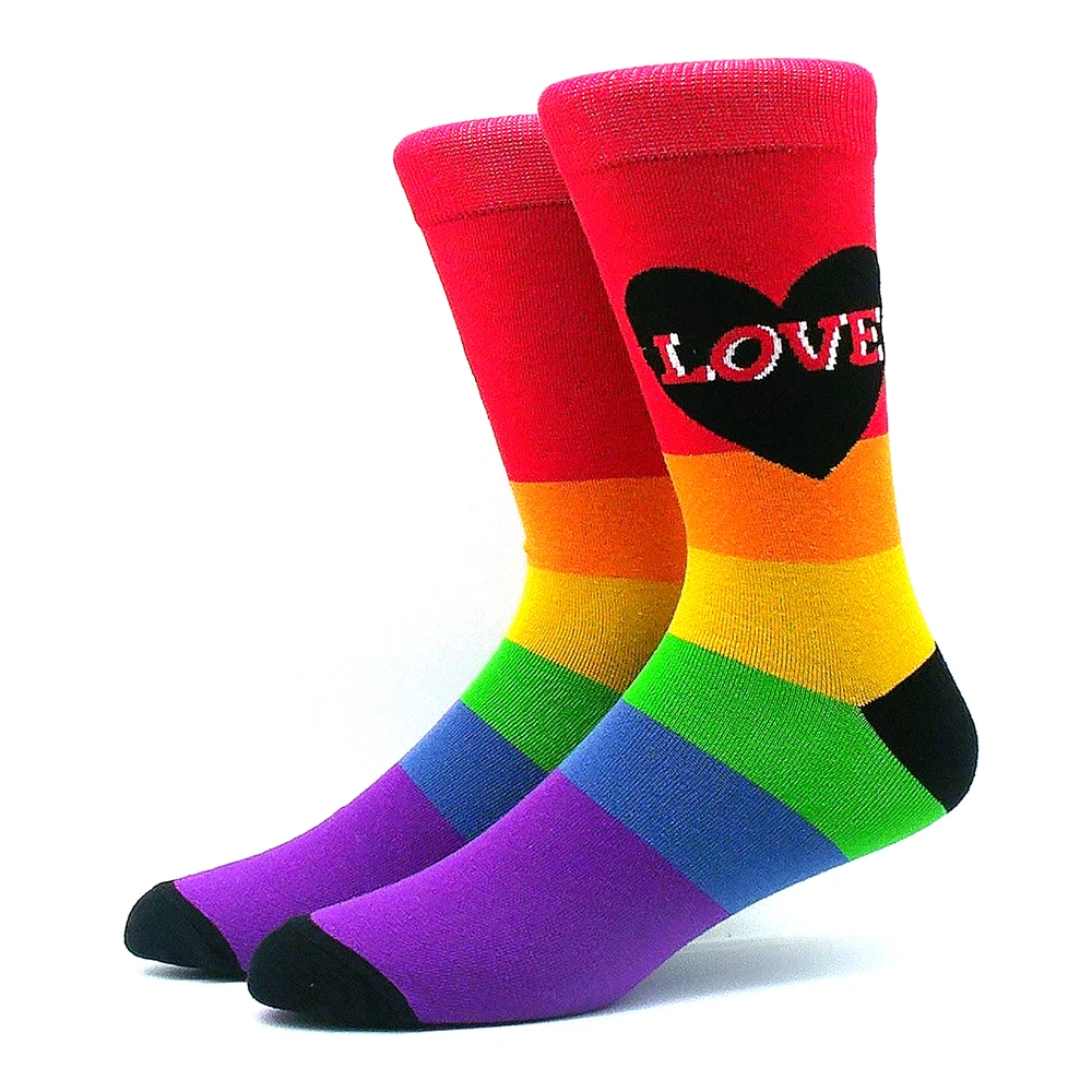Chaussettes d\'hiver colorées pour hommes et femmes, coton peigné, chaud, équipage, bas heureux, robe d\'affaires