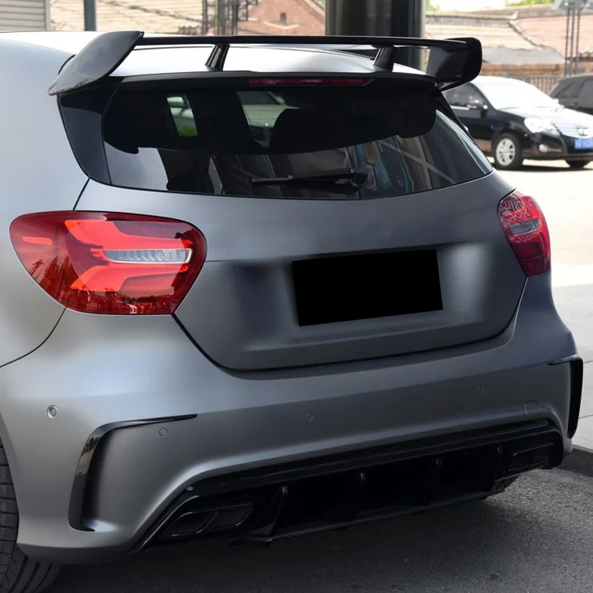 Car Rear Bumper Lip Spoiler Splitter Canards For Mercedes Benz W176 A200 A250 A260 A45 AMG 2013-2018 Hatchback Gloss Black ABS
