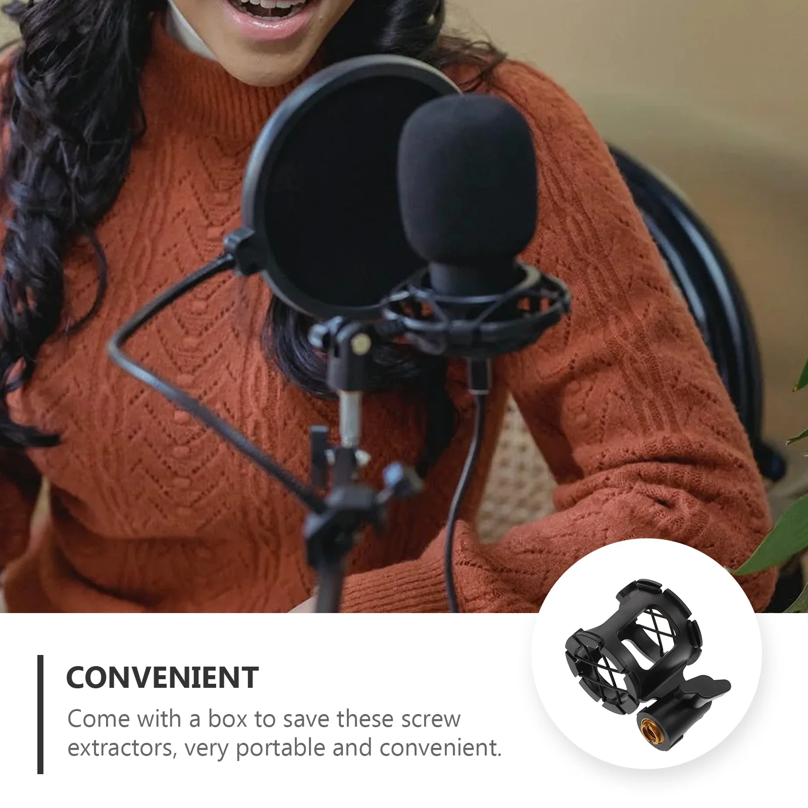 

Mic Anti-Vibration Holder Reliable Desktop Microphone Stand with Blowout Guard Compatible with All Size Mics Support Supply