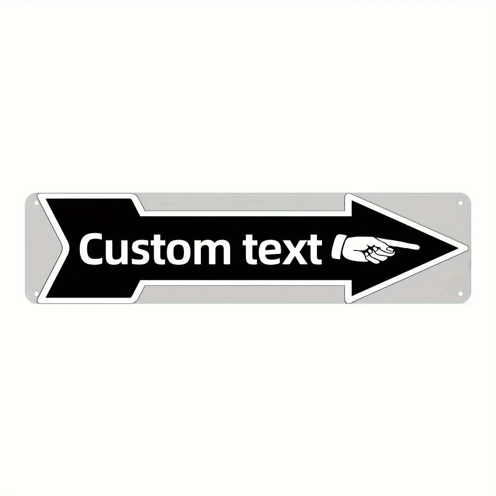 CIFbuy Personalized Arrow Metal Sign Custom Text Vintage UV Shop Office Decor
