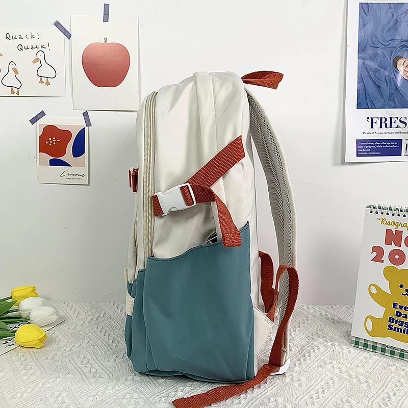 School Backpacks for Teenagers，Large Capacity Lightweight Backpack Primary Kids Backpack, Color Blocked School Bags for Girls
