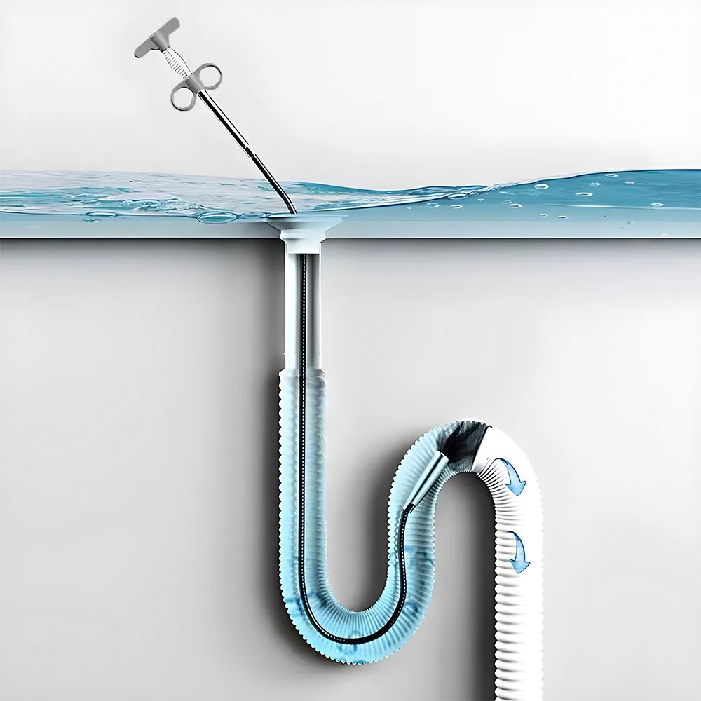 Bathroom Hair Cleaner Clog Plug Hole Blockage Hook Kitchen Sink Dredging Tool Sewer Pipe Unblocker Shower Pipeline 60/90/160cm