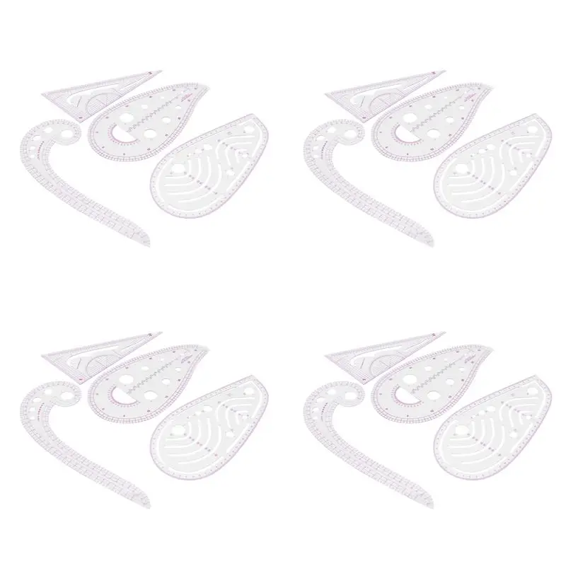 Delicate Texture-Sewing Ruler Set (16 Pcs) - Metric Ruler Set French Curve Pattern Grading Ruler 4 Style For Designers