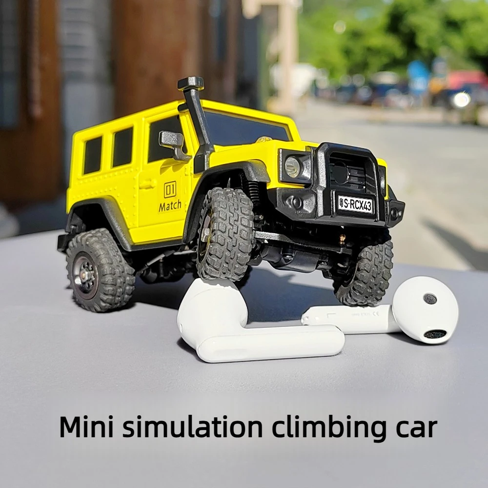 X43 1/43 4WD Mini RC Off-Road Crawler 2.4GHz Rechargeable Cool Lights RTR Remote Control Off-Road Science Education Toy Gift