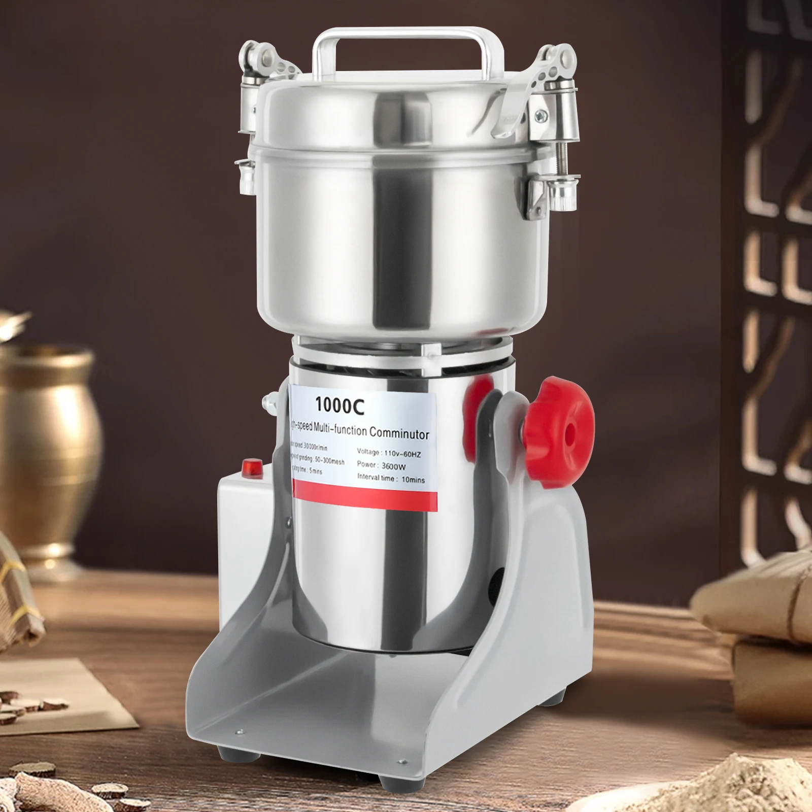 110V Electric Grain Mill 1kg/2.5kg Grist Mill Grain Mill 1000g/2500g Grain Grinder