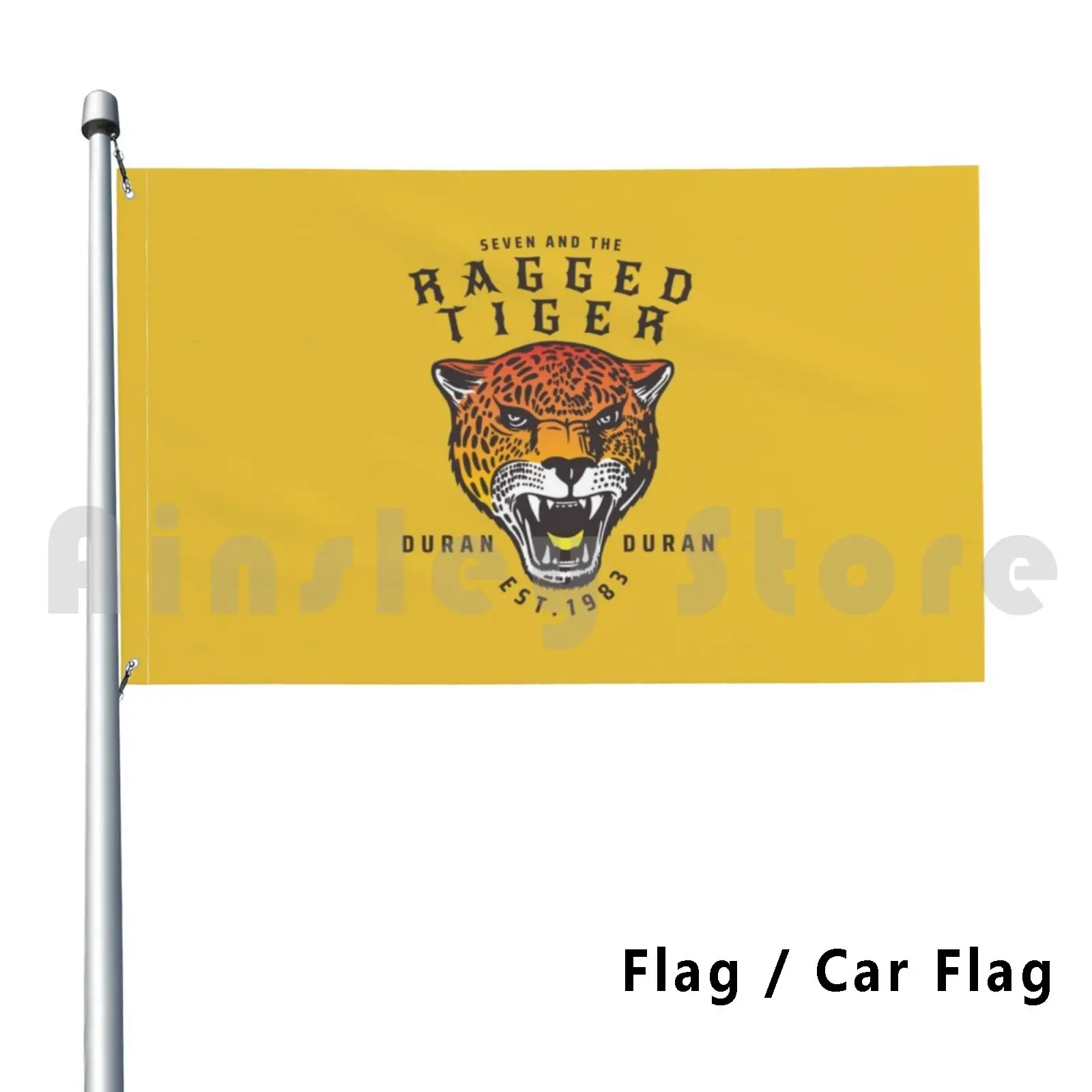 Ragged Tiger Flag Car Flag Funny Tiger Animal Pop Duran Ragged