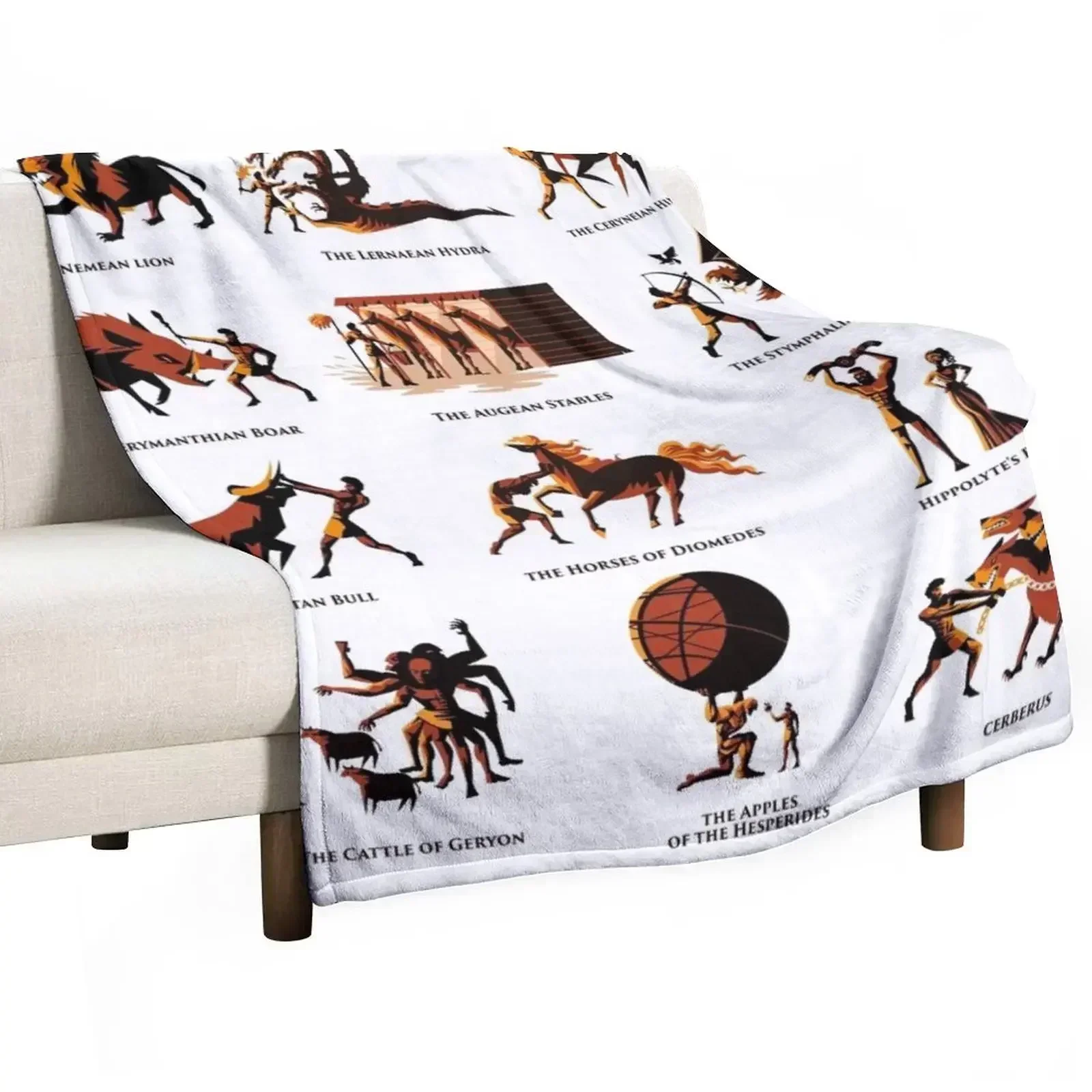 

hercules heracles labours Throw Blanket Furrys Sofa Flannels manga Blankets