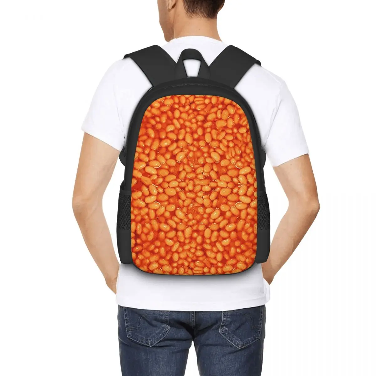 

Baked Beans In Things Pattern Student Backpack School Bag Hiking Travel Daypack for Boys Girls Fashion Bookbag Shoulder Bags