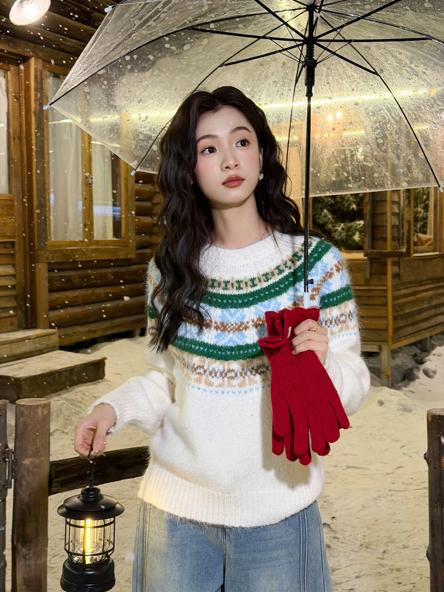 

Ультрамягкий белый вязаный свитер круглого цвета Ne Свободный крой Fair Isle с рисунком Всесезонный Ci Walk Travel Commute Повседневная домашняя одежда