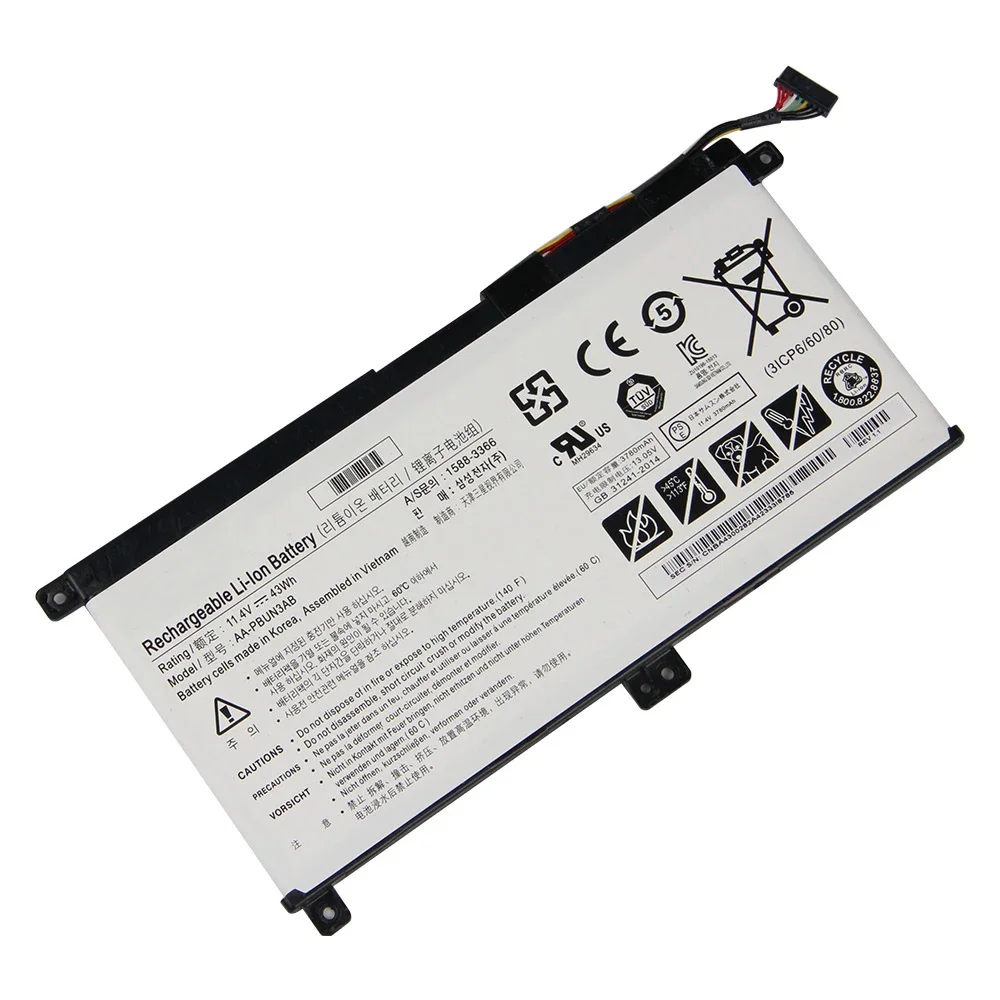 11.4V 43WH 3950mAh New AA-PBUN3AB AA-PBUN3QB Battery for Samsung Notebook 7 NP530E5M NP800G5M NP740U5L