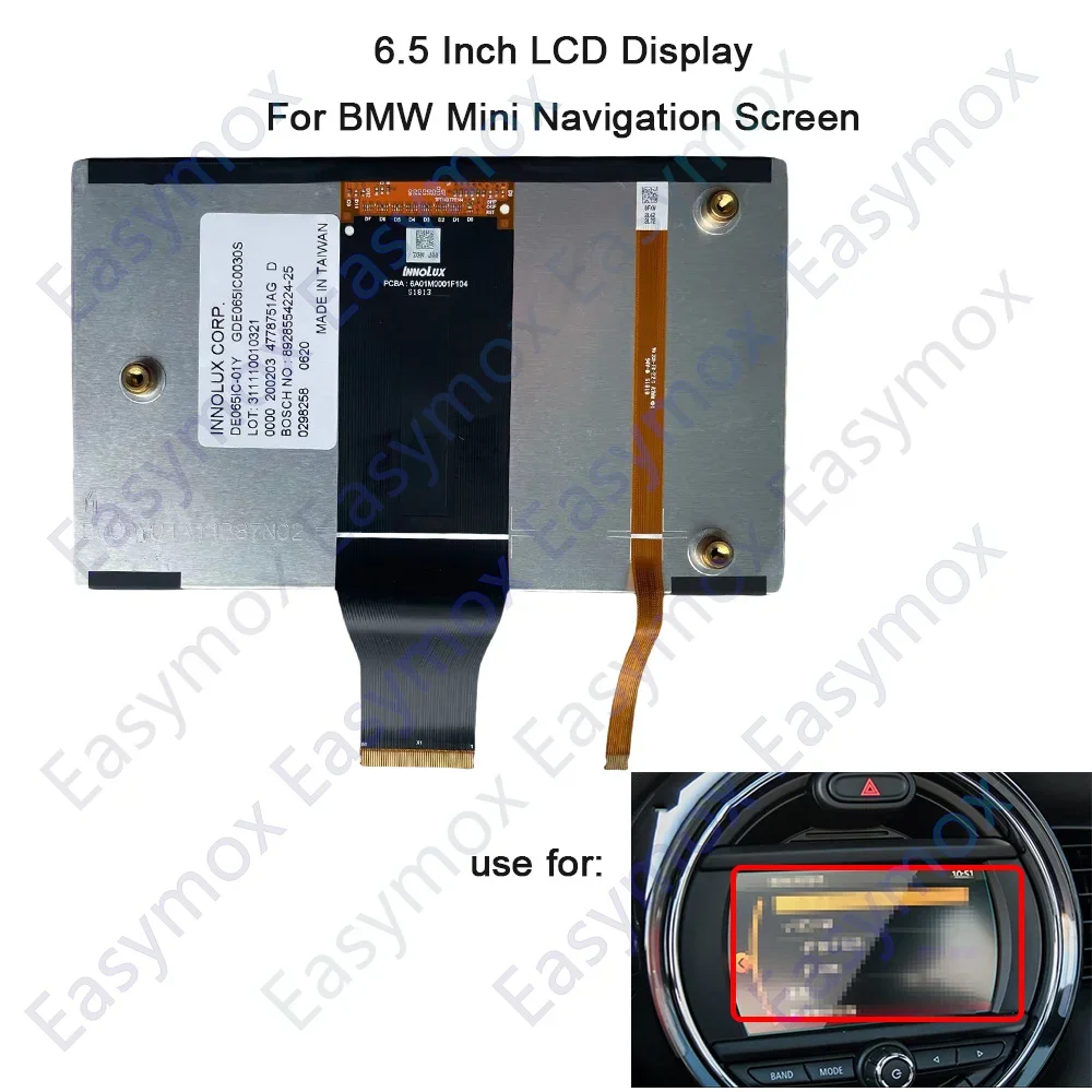 

6.5 " DE065IC-01Y 65-33978Z01-B PCBA:6A01M0001F104 LCD Panel Display for BMW MINI Car GPS Automotive Naviation LCD screen