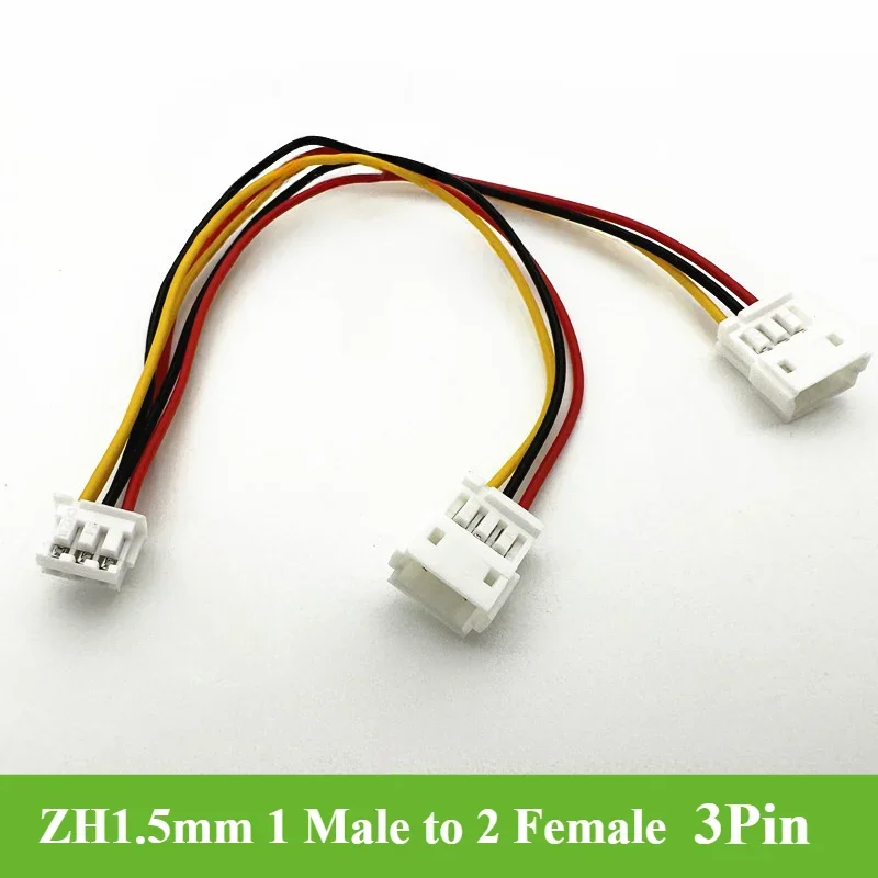 1/5/10Pcs ZH1.5mm 1 Male to 2 Female 2Pin 3Pin 4Pin Terminal Line 10CM ZH1.5 Electronic Wire