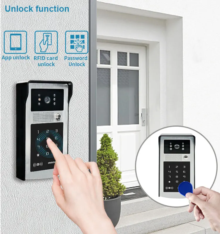 TCP/IP Tuya Sistema citofonico domestico Password RFID APP Sblocco remoto WiFi Smart IP Videocitofono Campanello Videocitofono 1080P