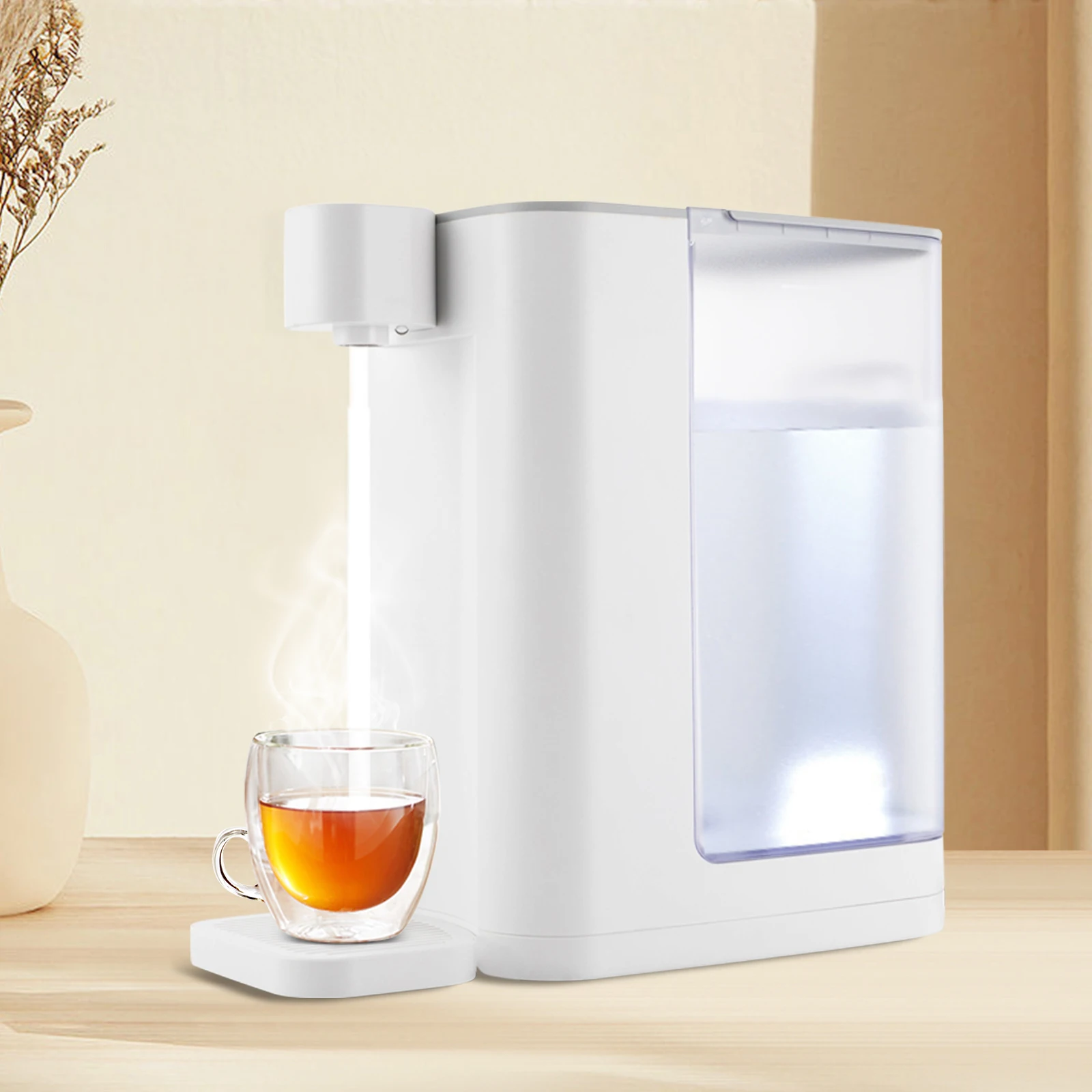 

Electric Kettles Instant Hot Water Dispenser for Quick Heating & Outputting Adjustable 5 Temperatures & 2 Water Outputs 3L White