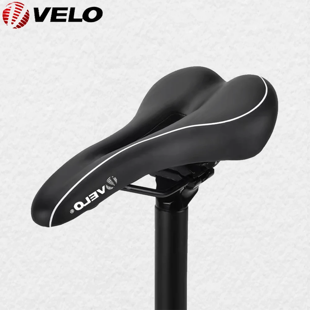 VELO VL-1475 Bike Saddle Breathable Shockproof Bicycle Cushion Polyurethane PU Leather MTB Road Bike Seat Cycling Parts