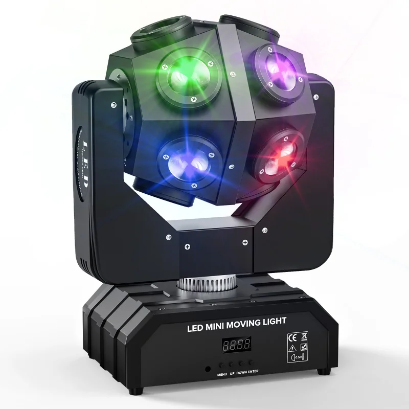 

RGBW 4 in 1 Football LED Beam Moving Head Light Stage Effect Lighting DMX512 Sound Active for Christmas Party DJ Disco Wedding