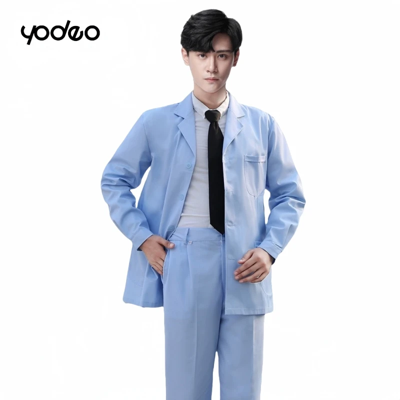 Hospital science academy white coat medical staff work clothes short/long sleeved suit collar oral dental split type set