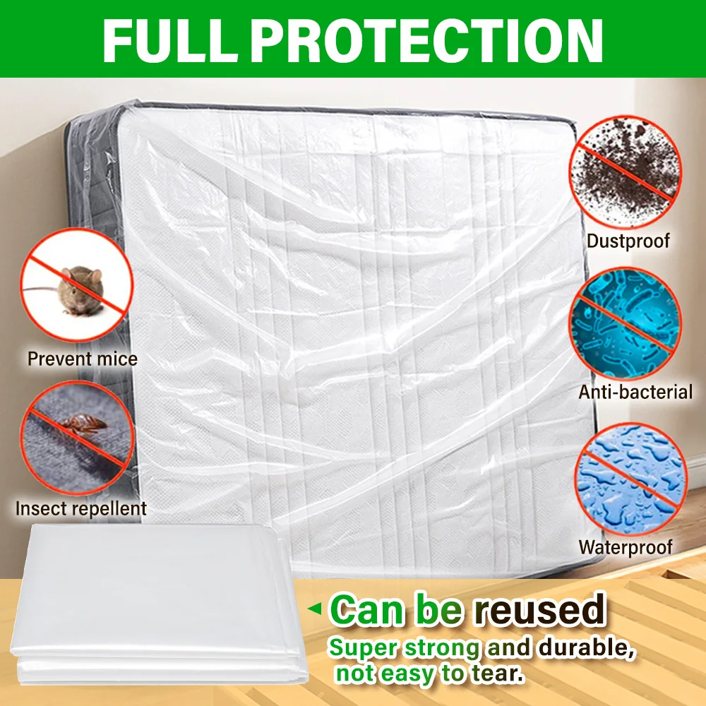 Staubdichter Verpackungsbeutel für Matratzen, 90 x 240 x 35/160 x 240 x 35 cm, PE-Doppelschicht, 8-Gewinde-Aufbewahrung, feuchtigkeitsbeständig, für russische britische Größen