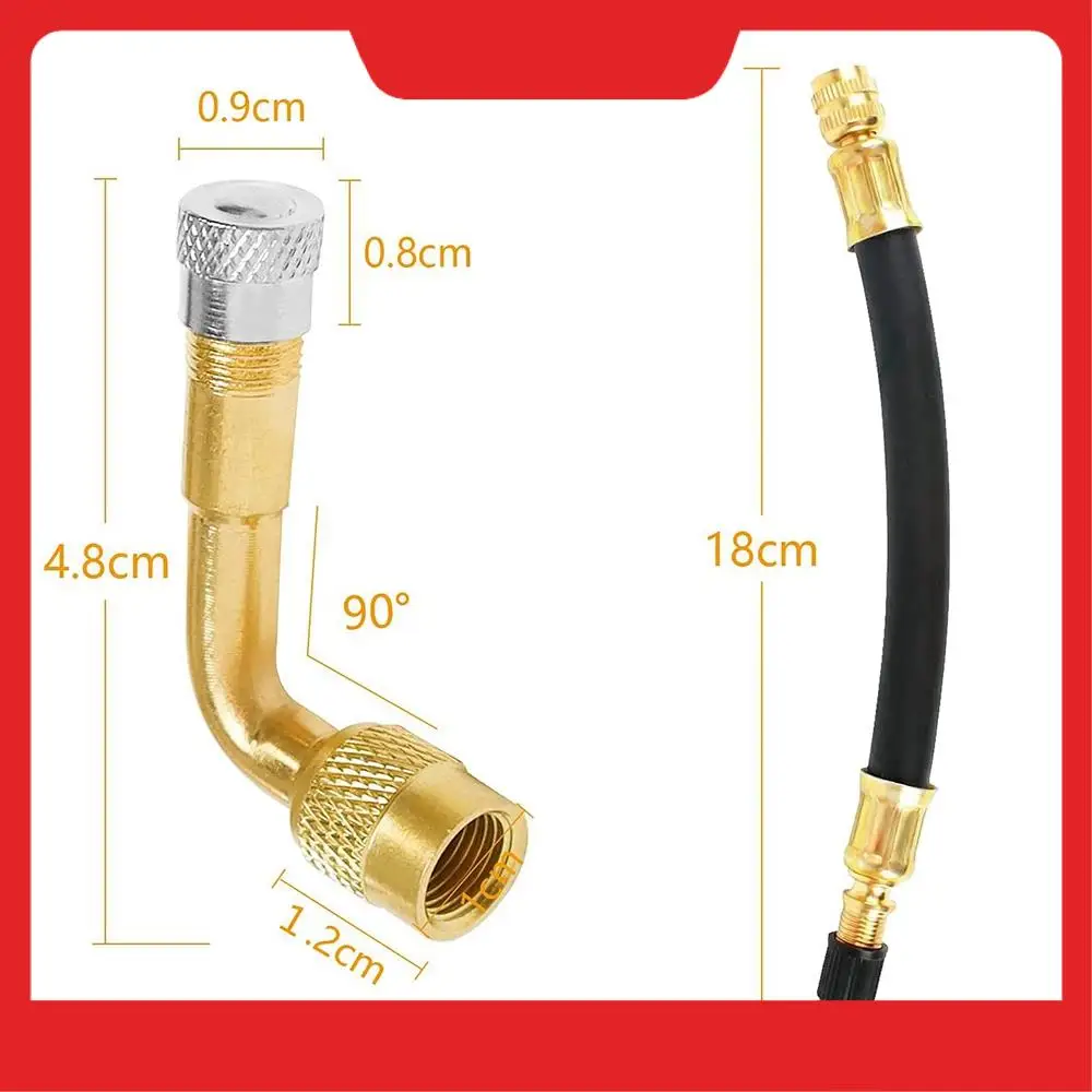 

Адаптер-удлинитель клапана для автомобильных шин, насадка для накачивания клапана 90 градусов с удлинительной трубкой клапана 180 мм для автомобилей, мотоциклов