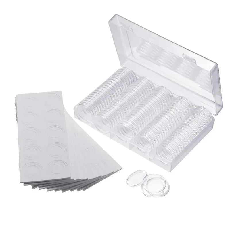 100pcs/Set Diameter 30mmPlastic Clear Capsule Collection 16/20/25/27/30/38/46 Coin Containers Storage New  Box Crafts