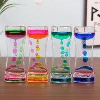 Fashion Mixed Color Liquid Hourglasses Double Colors Oil Drop Liquid Floating Bubbles Timer Home Desktop Office Table Decor