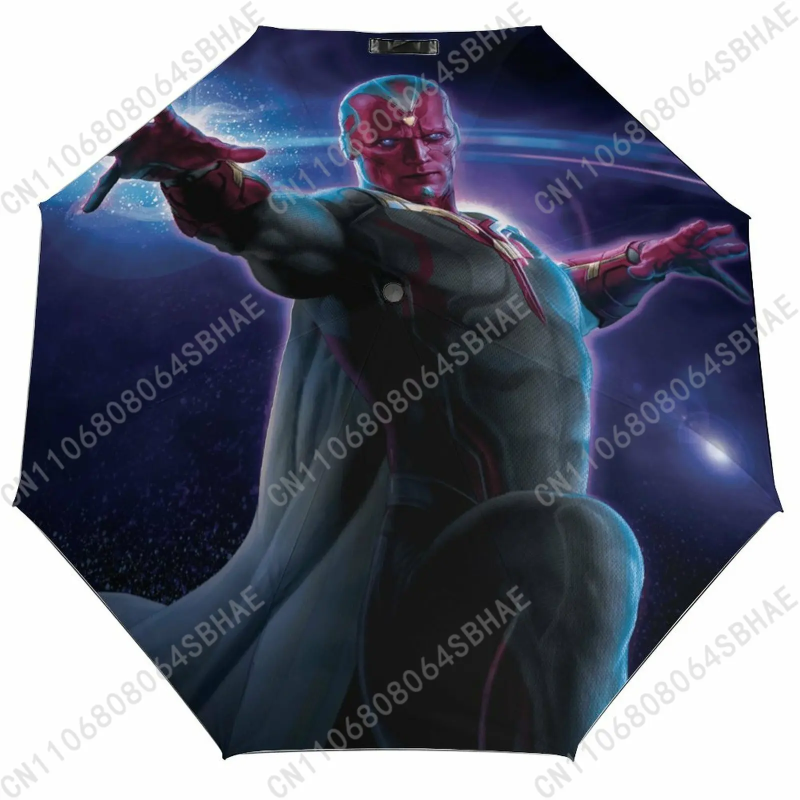 

Автоматический складной зонт Marvel Vision с черным покрытием, управление одной кнопкой, в комплекте с чехлом, для косплея