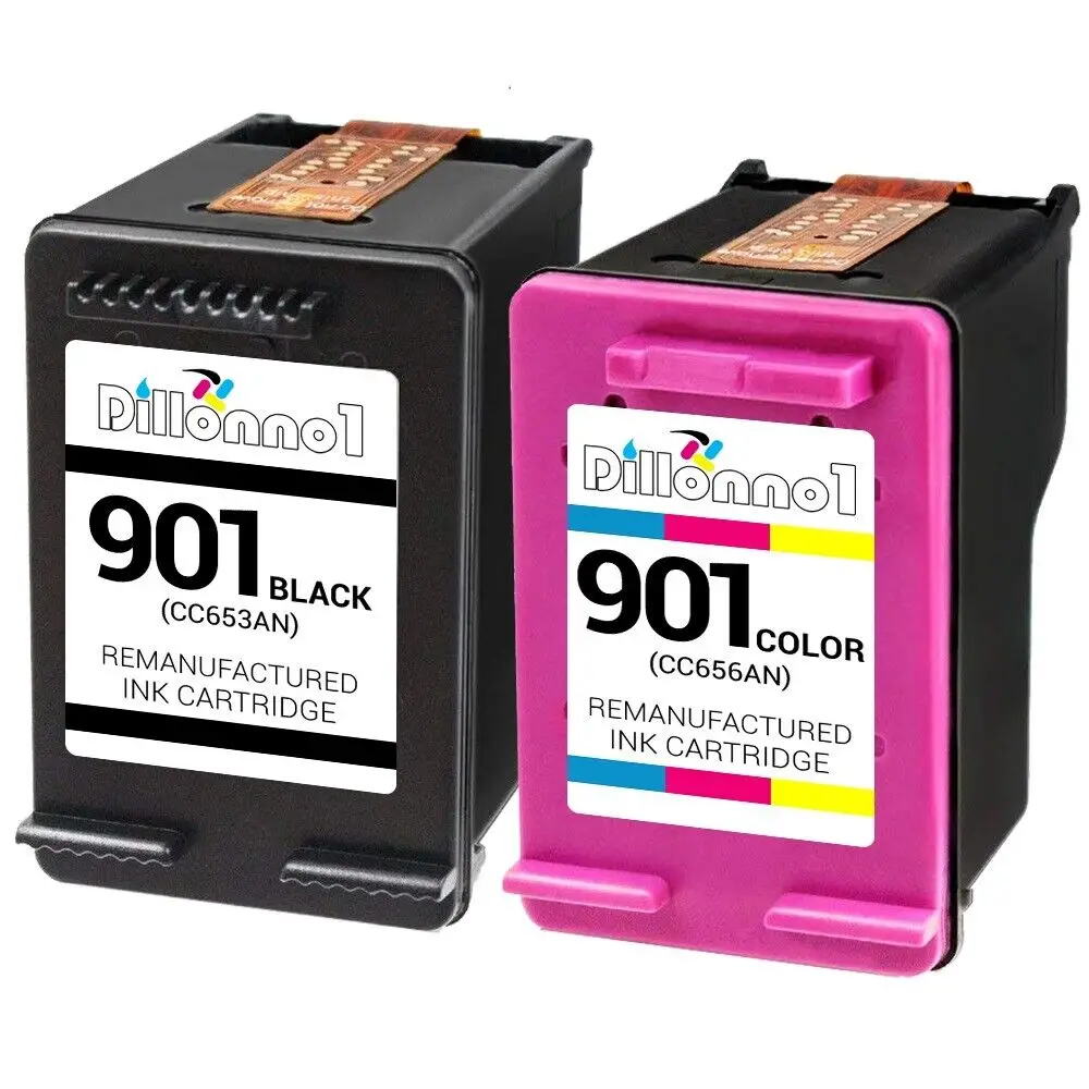 2PK para HP 901 para HP901 CC653AN CC656AN 4500 J4524 J4525 tinta