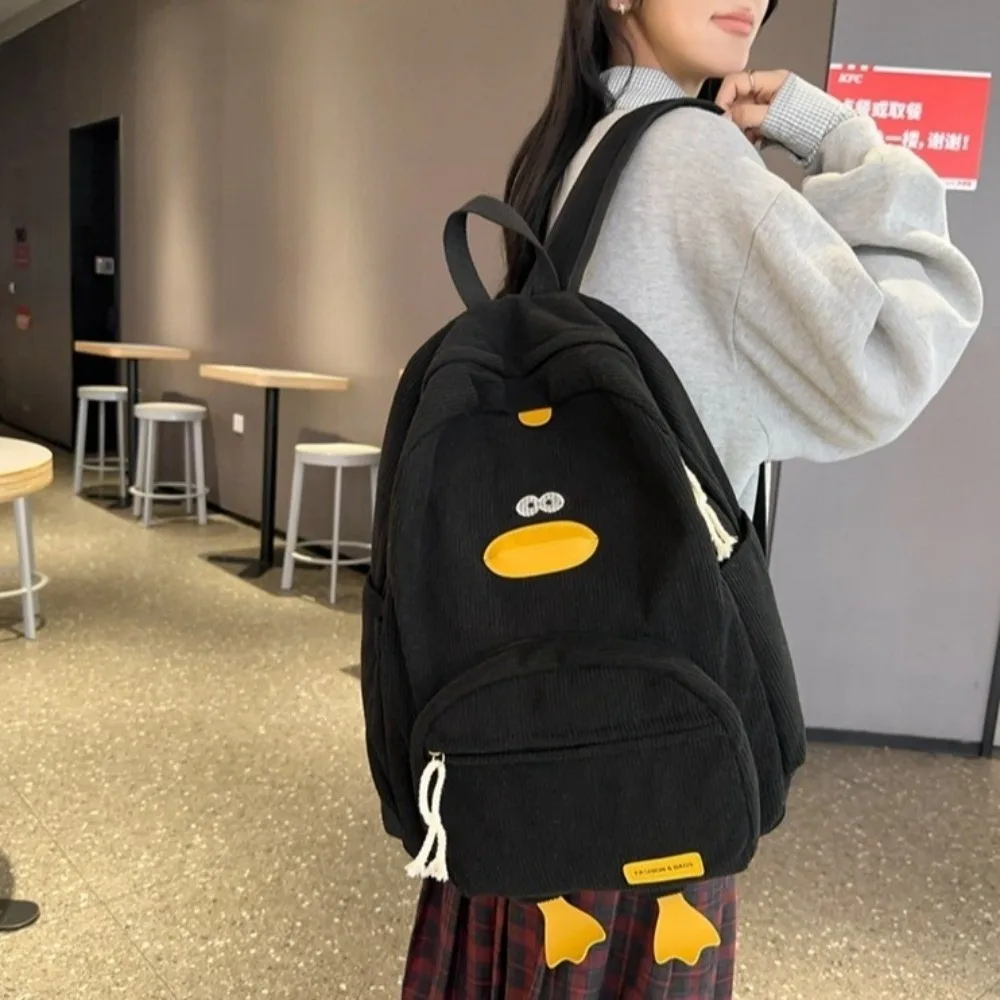 

Durable Canvas Girls Backpack Large Capacity Versatile Travel Rucksack Lightweight Students Schoolbag For Students