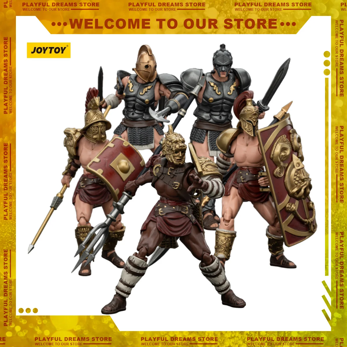 Joytoy Strife 1/18 Action Figures GiftRoman Gladiator Statue Roman Gladiator 5PCS Model Boy Decoration Ornament