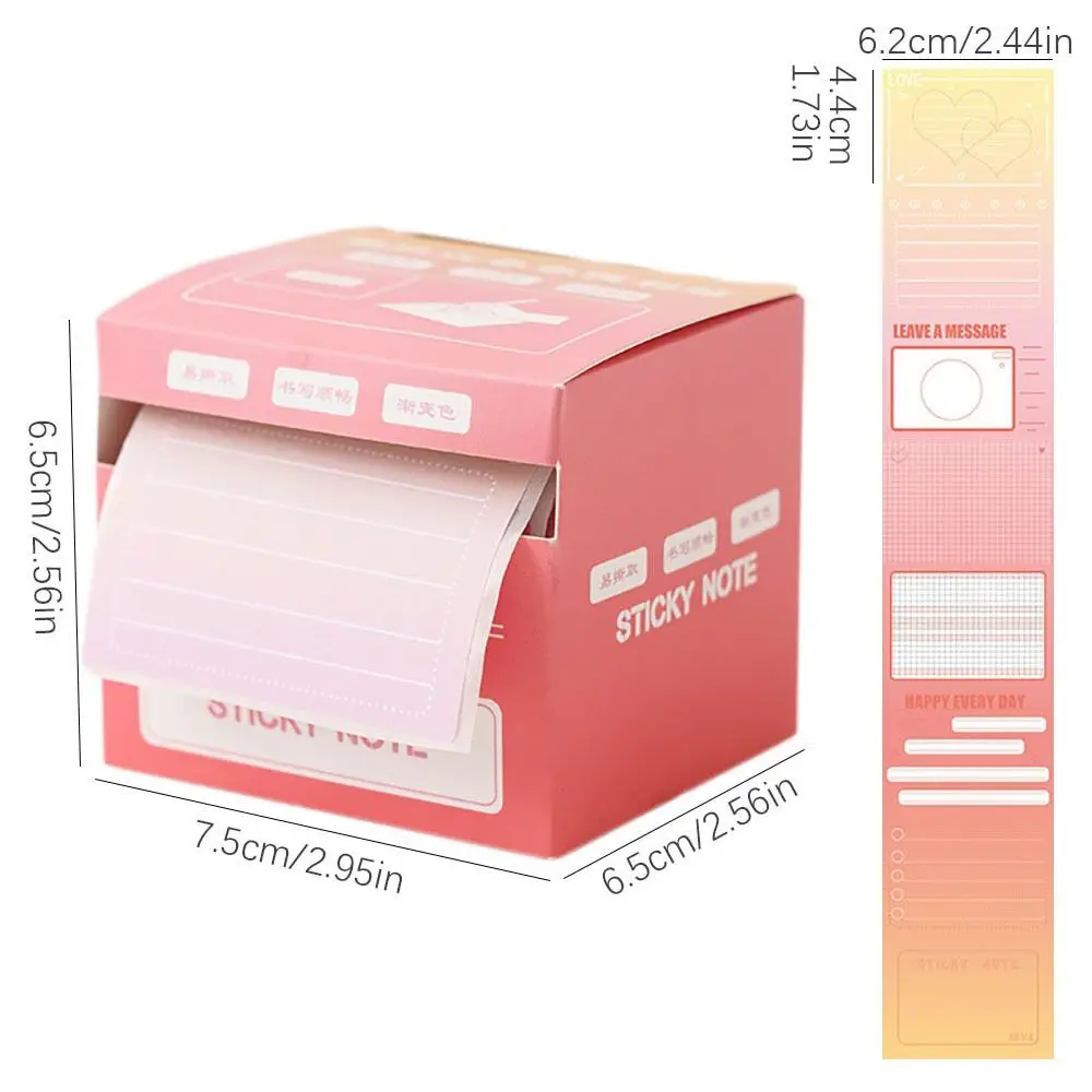 256Pcs/Set Pull-out Design Sticky Note Full Adhesive Stationery Memo Pad DIY Multifunctional Labels Stickers School/Office