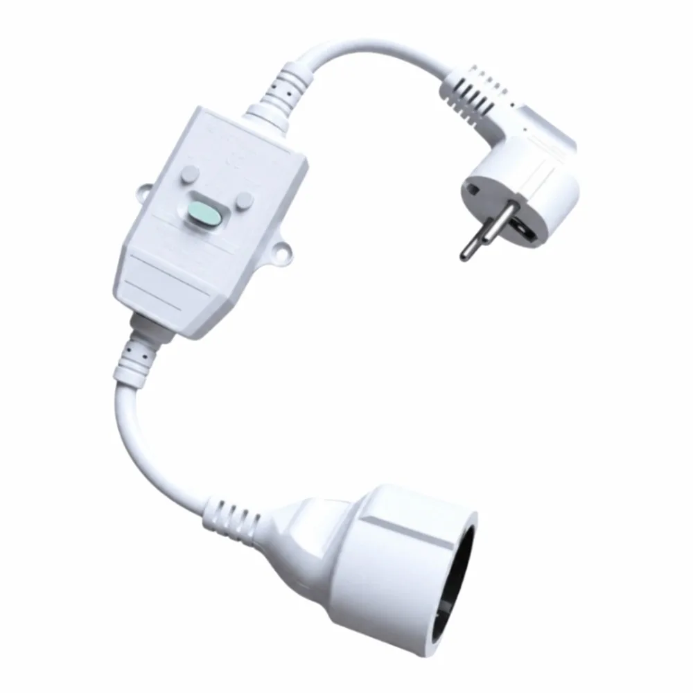 Portable EU Leakage Protection Plug 16A 10mA 3x1.5mm² Safety RCD Plug 0.4m PRCD Electric Water Heater Plug Bathroom Use