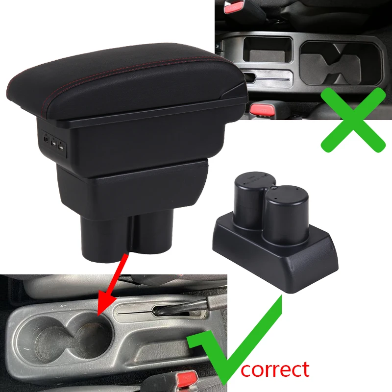 

Аксессуары для салона автомобиля для Suzuki Jimny, дизайн интерьера, ящик для хранения центральной консоли, черный подлокотник из искусственной кожи 2002-2018