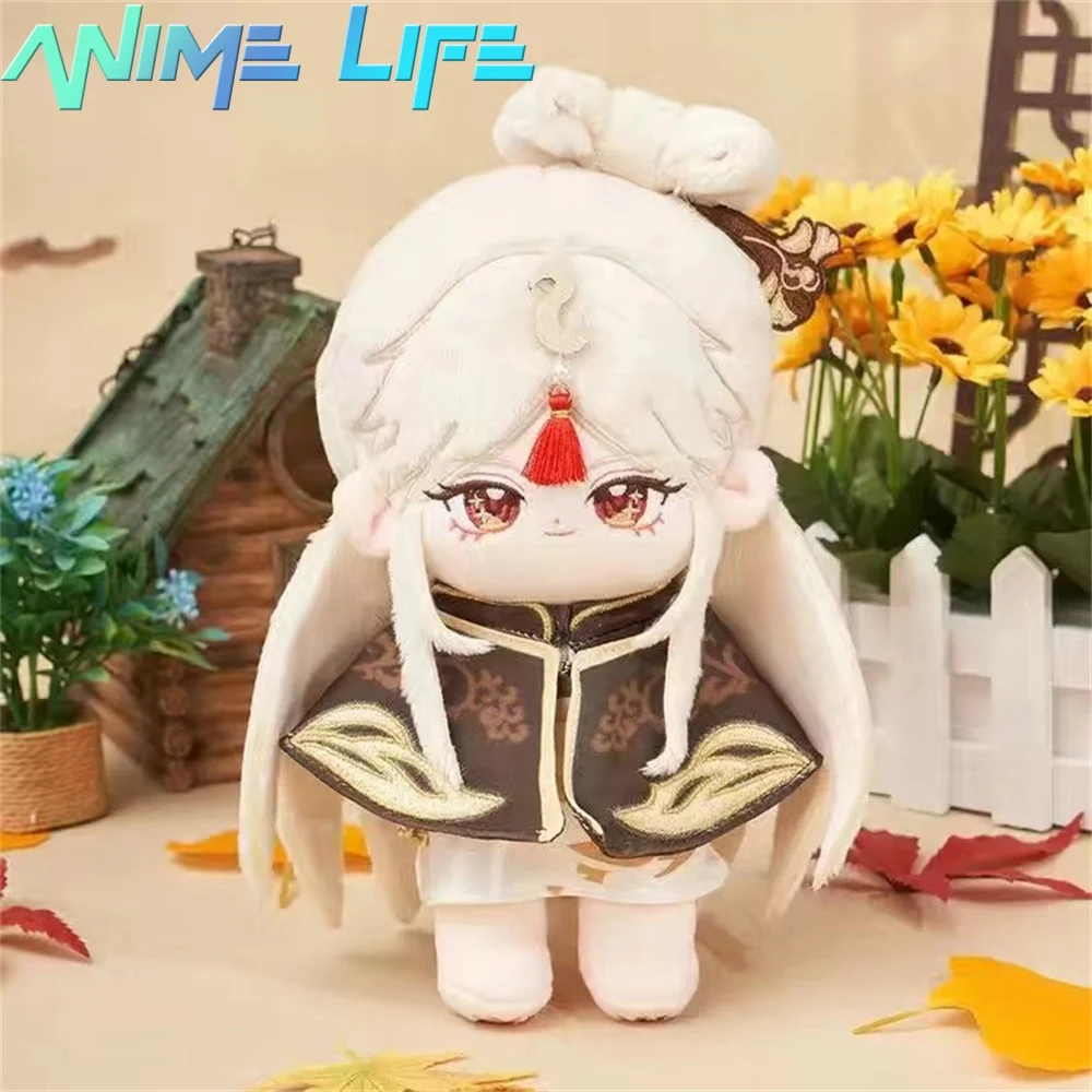 Plushie Game Genshin Impact Mika Ningguang Keqing Tighnari Lyney Freminet 20cm Doll Toy Body Clothes Cosplay Original Gift