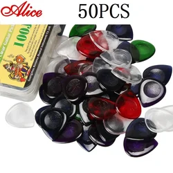 50 Uds Alice púas de guitarra acústica eléctrica bajo Púa mediador 1/2/3mm de espesor recogida rápida accesorios de guitarra