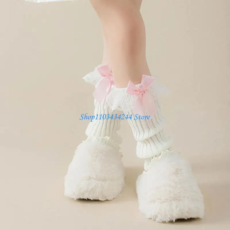 

Кружевные гетры с бантом для маленьких девочек, японские носки JK, милые леггинсы с напуском