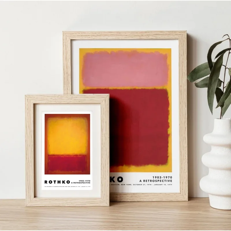 Mark Rothko Color Block Vintage Exhibition Poster Contemporary Minimalist Abstract Canvas Painting Wall Art for Room Home Decor