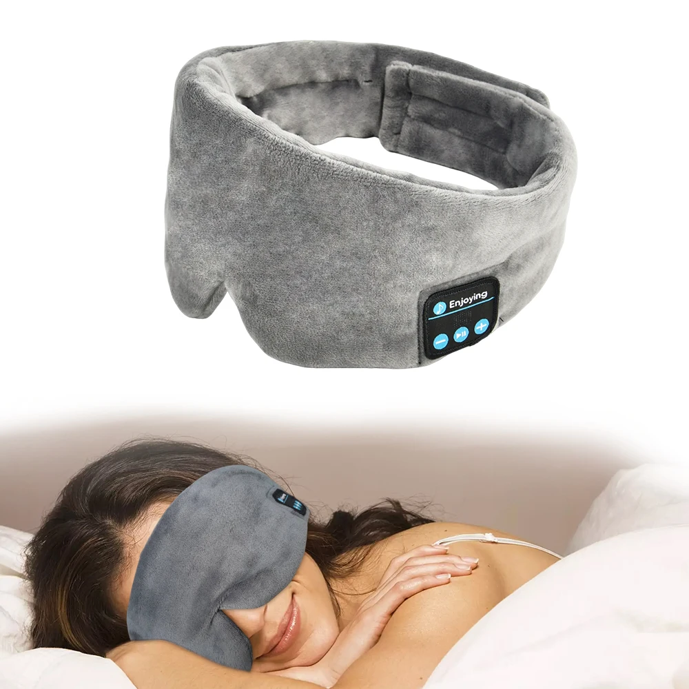 Soft Eye Mask with Bluetooth Headphone for Sleeping, Travel Accessories for Women Sleep Cooling Eyemask, Gifts for Family