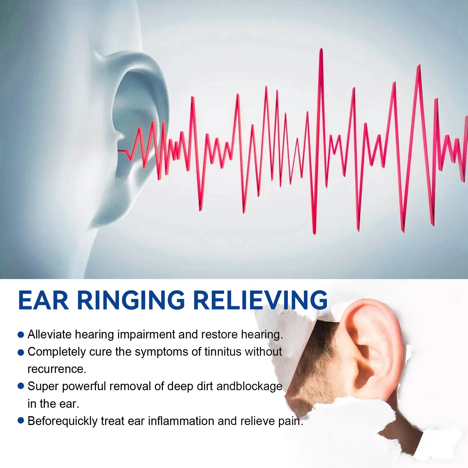 Tinnitus Ear Spray Deafness Anti Cochlear Earwax Blockage Cleaning Itching Swelling Relief Earache Acute Otitis Treatment Care