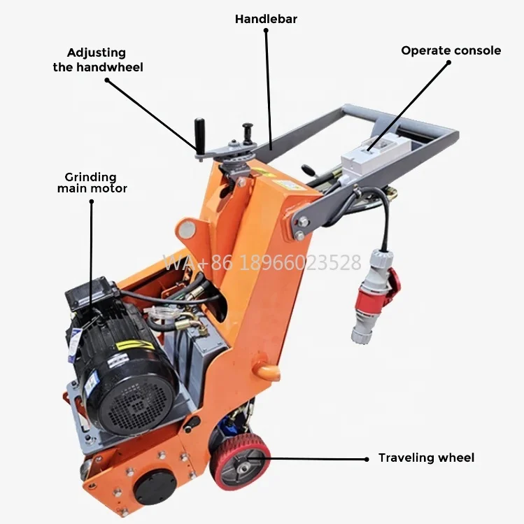 

Factory Supply 9kw 220v Hand Push Milling Machine Electric Concrete Milling Machine Road Milling Machine Concrete Scarifier