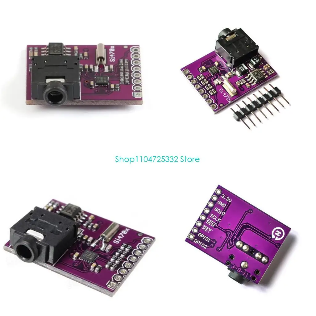 P5EA FM Radio Tuners Board Si4703 I2C Control PCBs Module with Sound Output Interfaces