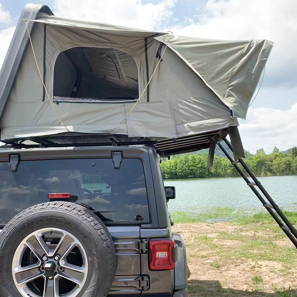 大型SUV 4人用 アルミ製ハードシェルルーフトップテント - Roof Top Tent Ladder Telescopic のレビューと価格