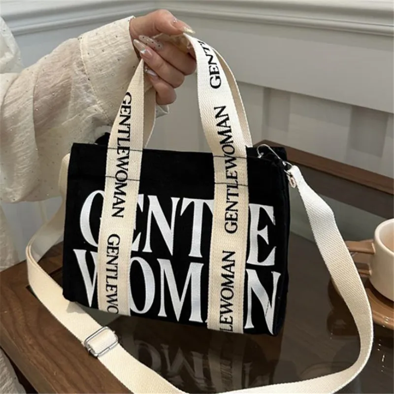 Forward Mini Canvas Crossbody Bag - Stylish Modern Letter Print, Comfortable Wide Strap Tote - Everyday Chic, Versatile Handbag