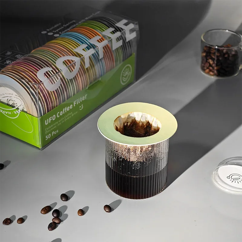 Coffee Filter Paper Flying Saucer Shape Hanging Ear Filter Paper Hand Brewed Coffee Powder Disposable Filter Paper view 5