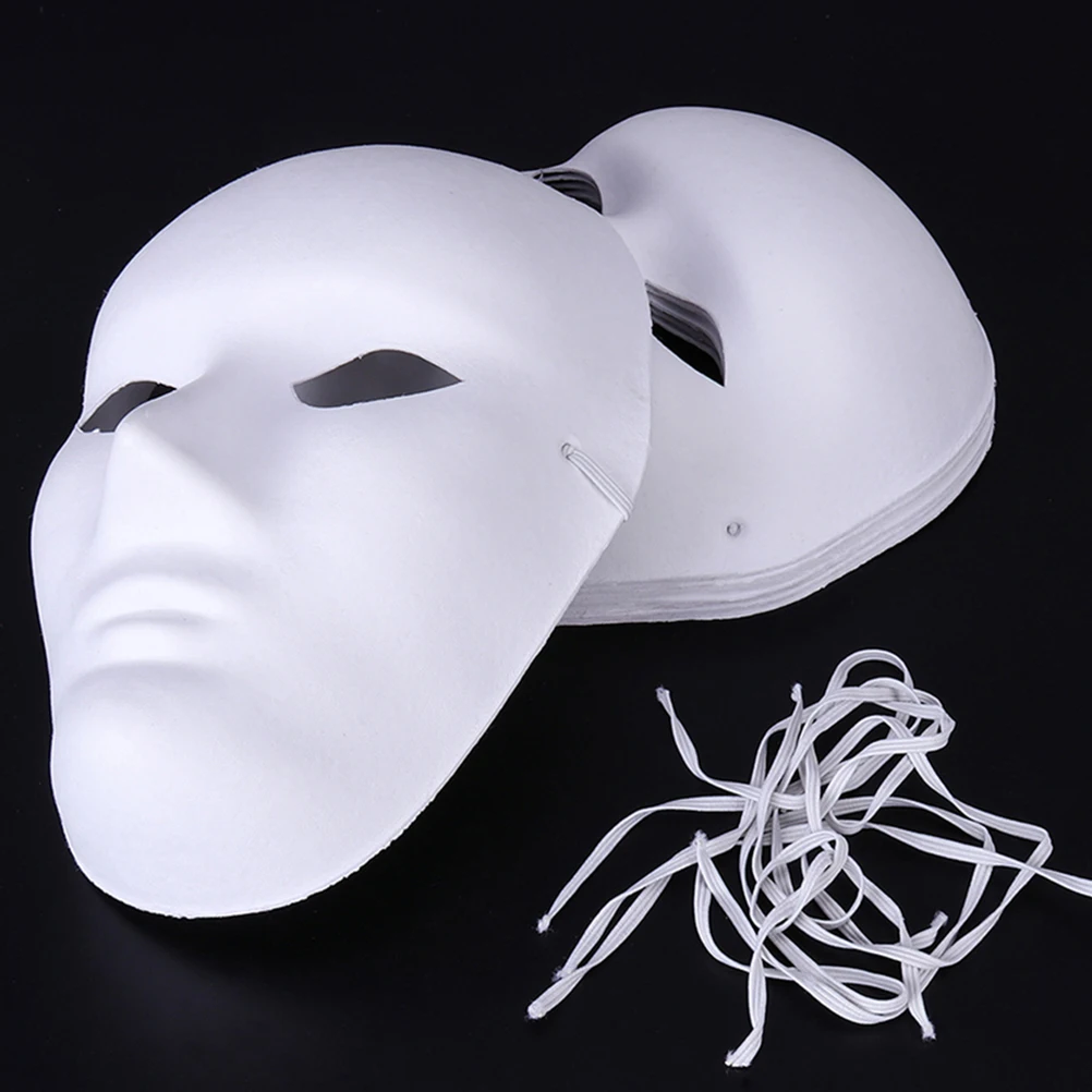 Masques en pâte vierge, 6 pièces, peinture artisanale non peinte, cadeaux de fête, décor de carnaval d'halloween, créatif pour enfants et adultes