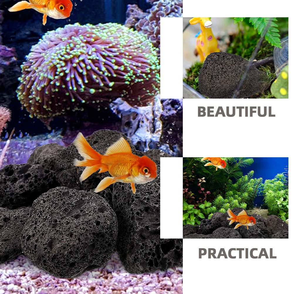 

Decorations Volcanic Stone Landscaping Natural Rocks for Fish Tank Feature Decorative Potted Plants