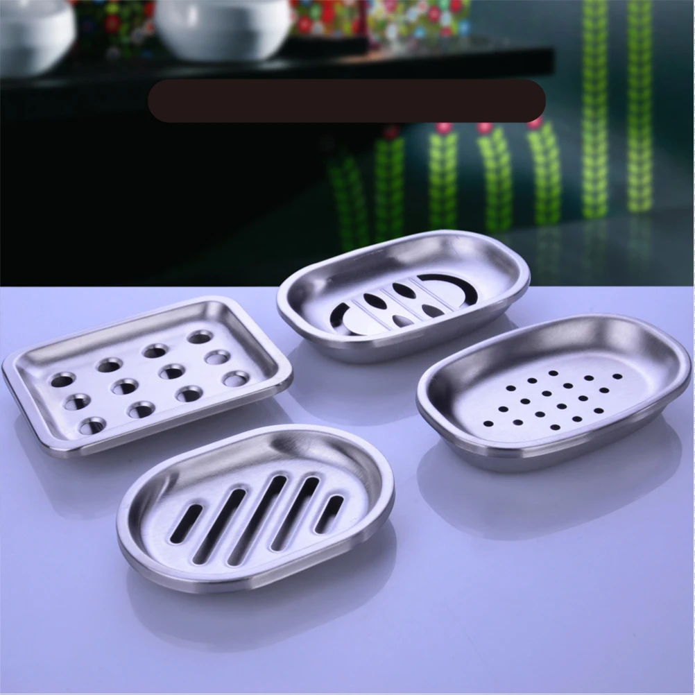 

Stainless Steel Soap Dish Double Layer Removable Drainer Holder Tray Box Case for Bathroom Travel Portable Home Daily Necessity